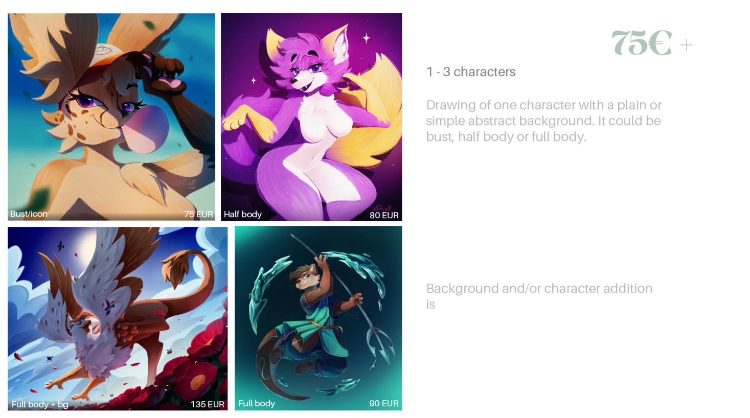 albiecatt&#39;s Character art prices